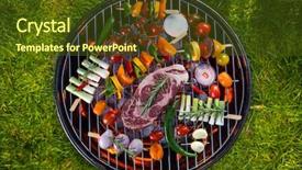  Presentation with meat beef - Cool new presentation theme with selection chicken - assorted delicious beef meat backdrop and a tawny brown colored foreground