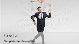  Presentation with arrows - Cool new slides with selection effective - marionette businessman with doodle lines backdrop and a light gray colored foreground