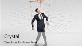  Presentation with lines - Cool new PPT theme with selection effective - marionette businessman with doodle lines backdrop and a light gray colored foreground