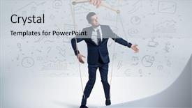  Presentation with employee - Presentation theme having selection effective - puppet employee controlled background and a lemonade colored foreground