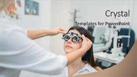  Presentation with eyesight - Slide set having selection glasses choice eyesight test background and a light gray colored foreground