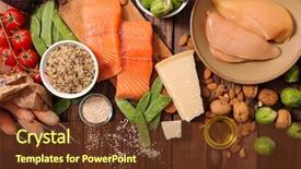  Presentation with food chicken - Colorful slide deck enhanced with selection healthy food backdrop and a  colored foreground