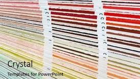  Presentation with sample - PPT theme featuring selection identification - colour swatches book with rainbow background and a lemonade colored foreground