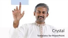  Presentation with asia indian war - Slides with selection identification - mature asian indian business man background and a white colored foreground