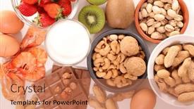  Presentation with food allergy - Presentation theme enhanced with selection-of-allergy-food-strawberry background and a coral colored foreground