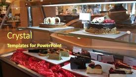  Presentation with lobby - Cool new presentation design with selection-of-cakes backdrop and a tawny brown colored foreground