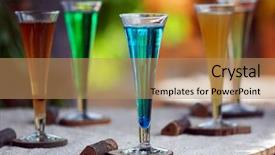  Presentation with champagne - Presentation design featuring selection of colorful tropical champagne cocktails background and a coral colored foreground