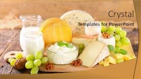  Presentation with dairy products - PPT theme consisting of selection-of-dairy-products background and a yellow colored foreground