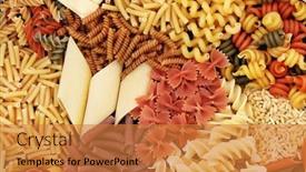  Presentation with dried food - PPT layouts with selection-of-dried-italian-pasta background and a gold colored foreground