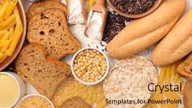  Presentation with gluten free - Slide deck having selection of gluten free food background and a yellow colored foreground