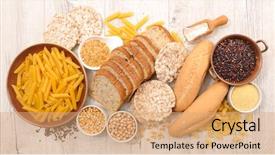  Presentation with free food - Audience pleasing slide set consisting of selection of gluten free food backdrop and a coral colored foreground