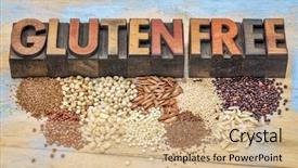  Presentation with rice grains - PPT theme consisting of selection of gluten free grains background and a coral colored foreground