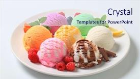  Presentation with ice cream - Colorful presentation enhanced with selection of ice cream flavors backdrop and a sky blue colored foreground