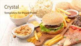  Presentation with junk food - PPT layouts having selection of junk food fast background and a cream colored foreground