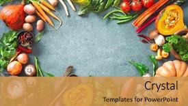  Presentation with rustic nutrition - Audience pleasing slide deck consisting of selection of organic autumn fruit backdrop and a yellow colored foreground