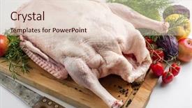  Presentation with fruit and vegetable - Slide deck featuring raw goose with fruit and vegetable background and a lemonade colored foreground