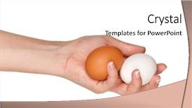  Presentation with racism white hands in modern - Cool new slides with woman hands with eggs isolated backdrop and a white colored foreground