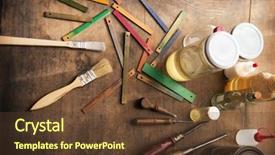  Presentation with how word until page color - Presentation consisting of selection test - wood working color samples brushes background and a tawny brown colored foreground