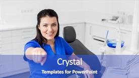  Presentation with dental office - Amazing presentation theme having selections hiring - dentistry medicine and healthcare concept backdrop and a cobalt blue colored foreground