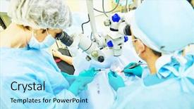  Presentation with selective vision - Audience pleasing PPT theme consisting of selective focus - on operation area backdrop and a arctic colored foreground