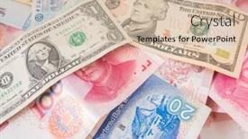  Presentation with financial report - Theme with selective focus image of financial report money and others background and a soft green colored foreground