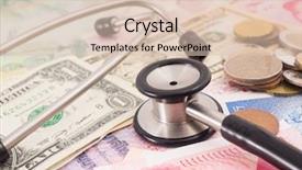  Presentation with financial report - Cool new slide deck with selective focus image of financial report money and others backdrop and a lemonade colored foreground