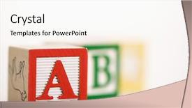  Presentation with blocks - Cool new slides with selective focus of alphabet blocks backdrop and a white colored foreground