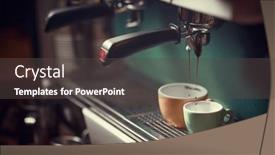  Presentation with green coffee - Presentation theme having selective-focus-of-espresso-device background and a  colored foreground