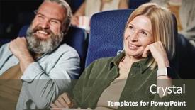  Presentation with focus - PPT theme featuring selective-focus-of-mature-caucasian background and a tawny brown colored foreground