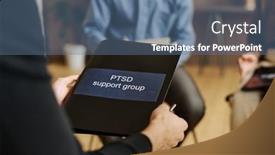  Presentation with focus group - Presentation theme having selective-focus-on-black-folder background and a ocean colored foreground