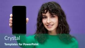  Presentation with green screen - Presentation theme with selective-focus-on-blank-screen background and a  colored foreground