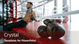  Presentation with boxing - Presentation design with selective-focus-on-boxing-glove background and a tawny brown colored foreground