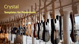  Presentation with electric guitar - Presentation with selective-focus-on-electric-guitar background and a tawny brown colored foreground