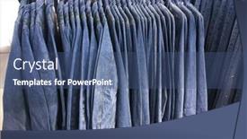  Presentation with clothes shop - PPT layouts enhanced with selective-focus-on-jacket-jeans background and a ocean colored foreground