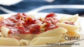 Presentation with penne pasta - Presentation theme enhanced with adorable cane corso puppu outdoors in summer background and a tawny brown colored foreground
