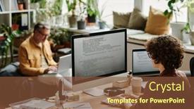  Presentation with professional data - Presentation with selective-focus-on-professional background and a tawny brown colored foreground