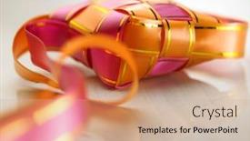  Presentation with marble - Slide deck featuring selective-focus-on-ribbon-ketupat background and a coral colored foreground