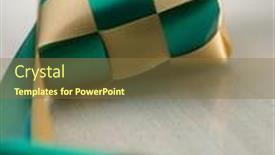  Presentation with marble - PPT theme consisting of selective-focus-on-ribbon-ketupat background and a tawny brown colored foreground