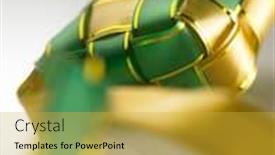  Presentation with marble - Beautiful PPT layouts featuring selective-focus-on-ribbon-ketupat backdrop and a yellow colored foreground