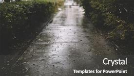  Presentation with rainy day - PPT theme featuring selective focus on the nearest background and a  colored foreground