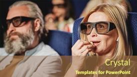  Presentation with movie popcorn - Presentation theme enhanced with selective-focus-shot-of-mature background and a coral colored foreground