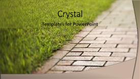  Presentation with shot - Theme featuring sidewalk grasses - selective focus shot of red background and a gold colored foreground