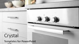  Presentation with electrical kilowatt hour electric meter - Theme consisting of selector - modern electrical white oven background and a  colored foreground