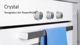  Presentation with electrical kilowatt hour electric meter - Slides with selector - modern electrical white oven background and a  colored foreground