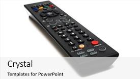  Presentation with control - Slides consisting of selector - modern remote-control on a white background and a  colored foreground