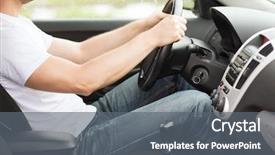  Presentation with vehicle - Presentation design with selector - transportation and vehicle concept background and a gray colored foreground