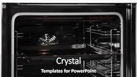  Presentation with electrical kilowatt hour electric meter - Slides having selector - view of open electrical oven background and a  colored foreground