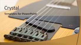  Presentation with body - PPT layouts featuring selector - vintage solid body guitar isolated background and a lemonade colored foreground