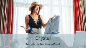  Presentation with history voyage - Presentation design featuring selects outfits thinking about voyage background and a light blue colored foreground