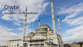  Presentation with mosque - Beautiful slides featuring selenium - ankara turkey - kocatepe mosque backdrop and a light blue colored foreground